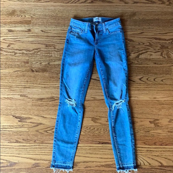 PAIGE Denim - Paige “Verdugo Crop” Distressed Skinny Jeans